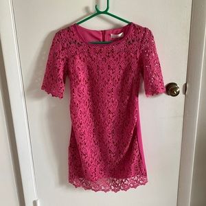 Pink Tight Fitting Cherry Dress